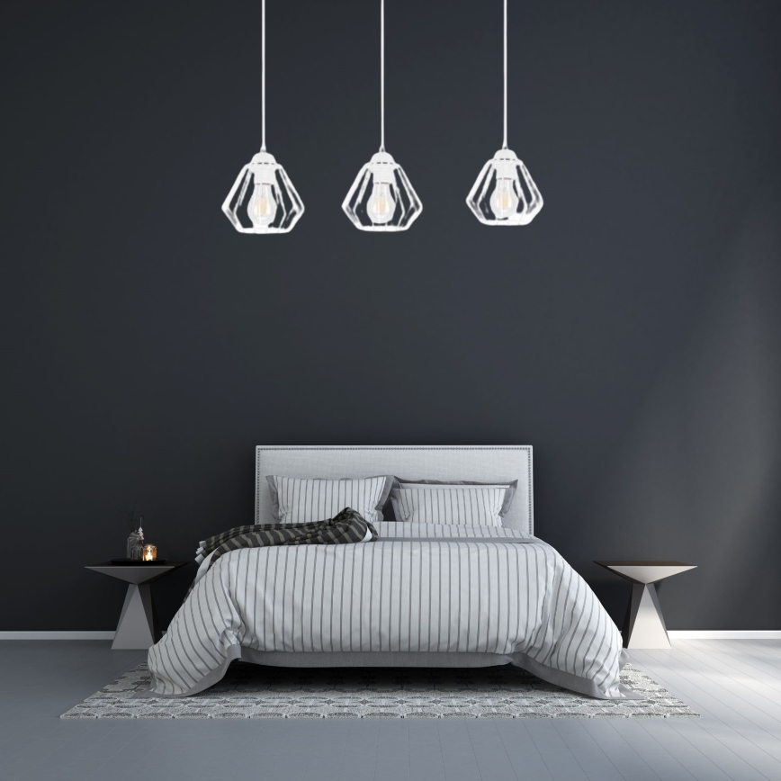 Chandelier on a string CEED 3xE27/60W/230V white