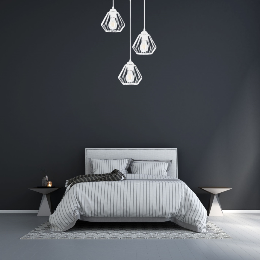 Chandelier on a string CEED 3xE27/60W/230V white