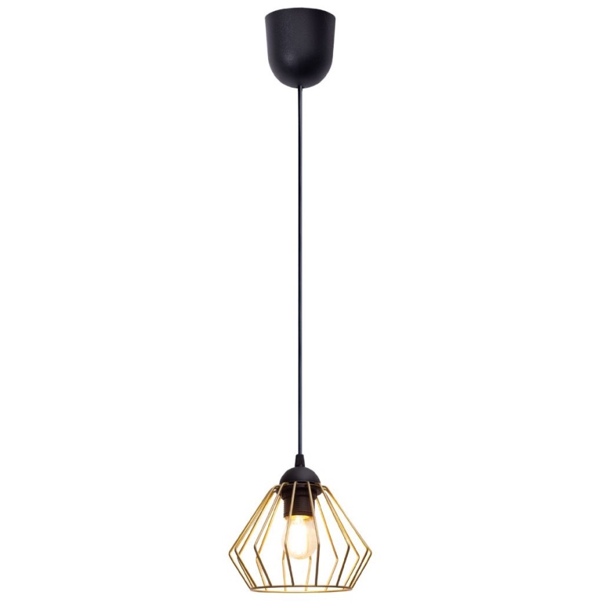 Chandelier on a string CEED GOLD 1xE27/60W/230V d. 17,5 cm black/gold
