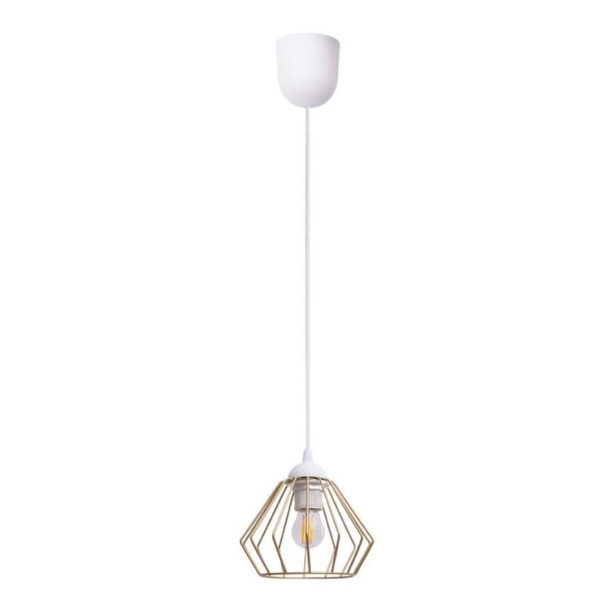 Chandelier on a string CEED GOLD 1xE27/60W/230V d. 17,5 cm white/gold
