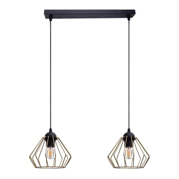 Chandelier on a string CEED GOLD 2xE27/60W/230V black/gold