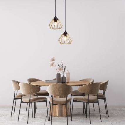 Chandelier on a string CEED GOLD 2xE27/60W/230V d. 28 cm black/gold