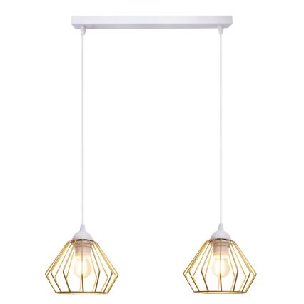Chandelier on a string CEED GOLD 2xE27/60W/230V white/gold
