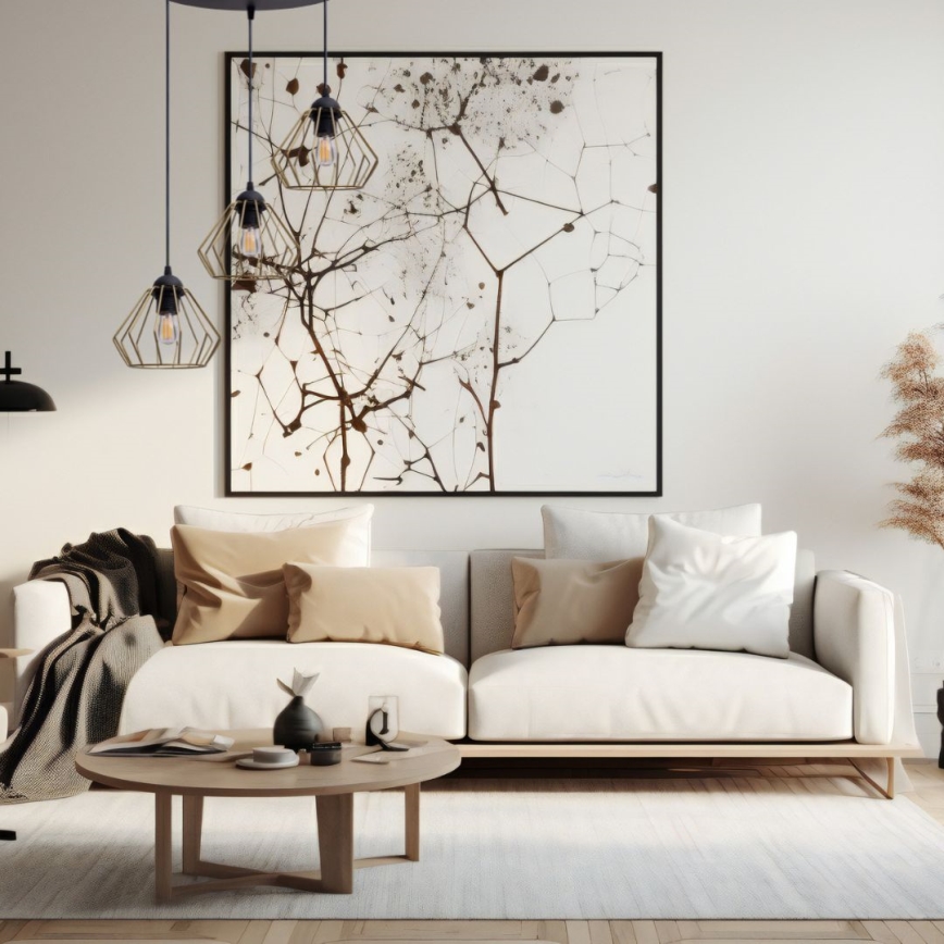 Chandelier on a string CEED GOLD 3xE27/60W/230V d. 45 cm black/gold
