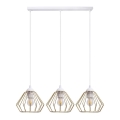 Chandelier on a string CEED GOLD 3xE27/60W/230V white/gold