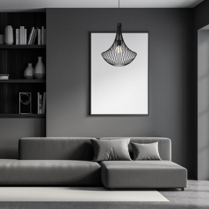 Chandelier on a string CESTA 1xE27/60W/230V black