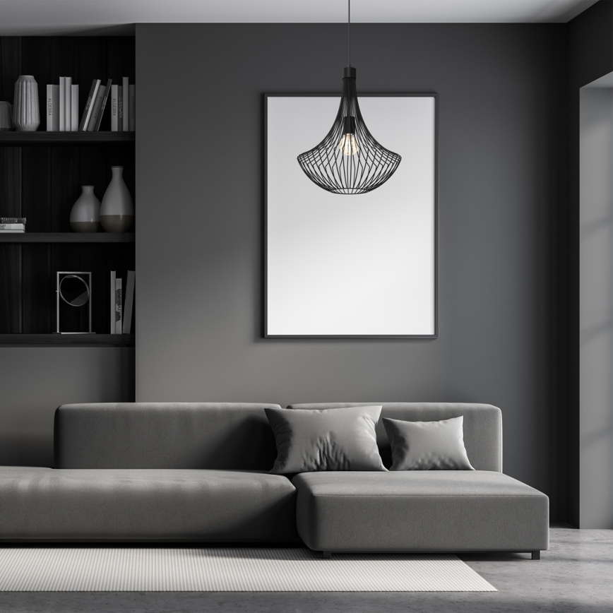 Chandelier on a string CESTA 1xE27/60W/230V black