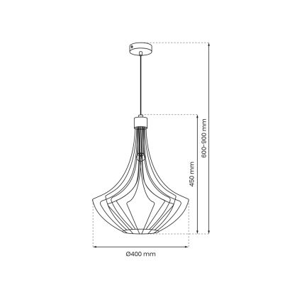 Chandelier on a string CESTA 1xE27/60W/230V black