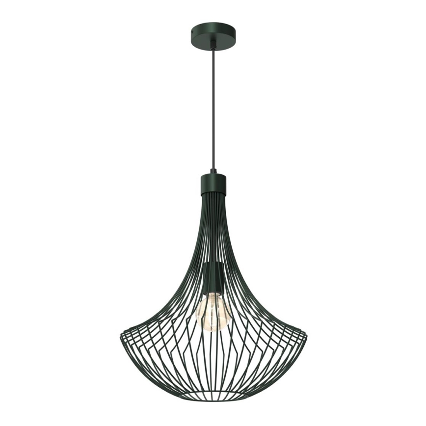 Chandelier on a string CESTA 1xE27/60W/230V green