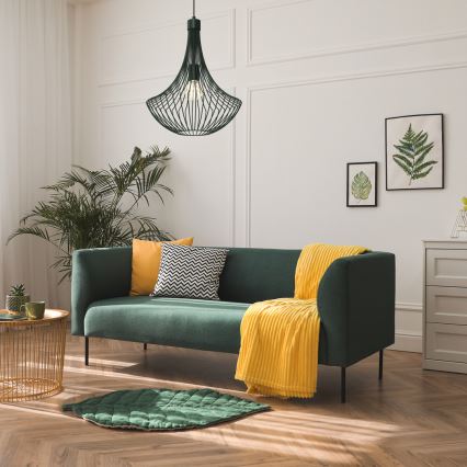 Chandelier on a string CESTA 1xE27/60W/230V green