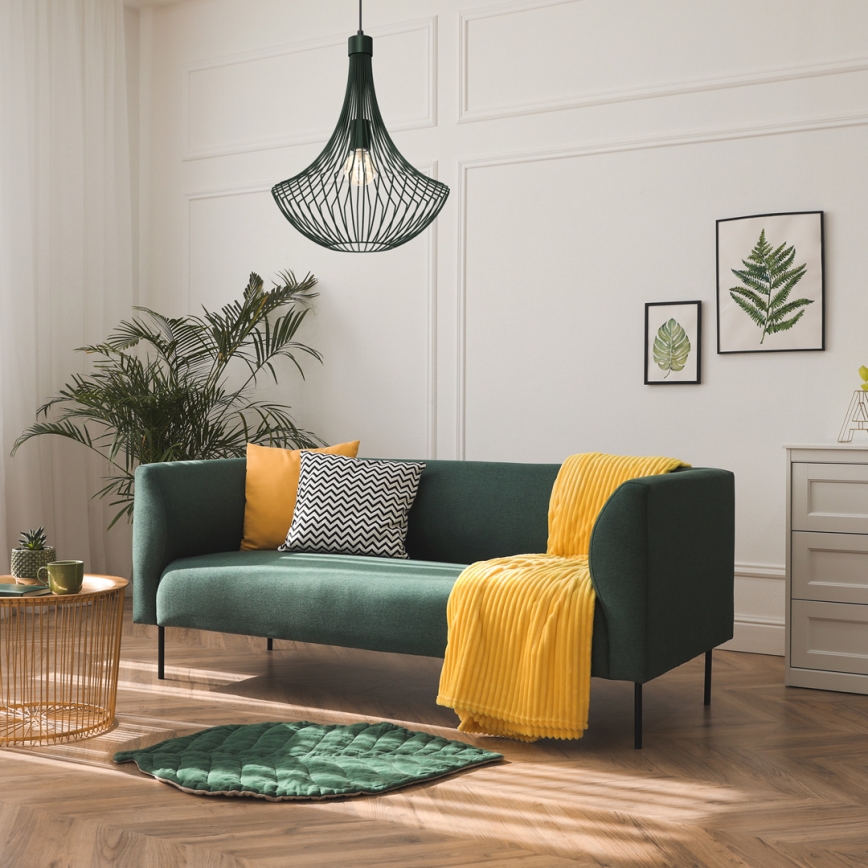 Chandelier on a string CESTA 1xE27/60W/230V green