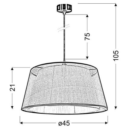 Chandelier on a string CHARLIE 1xE27/60W/230V beige