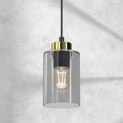 Chandelier on a string CHIC 1xE27/60W/230V black/grey