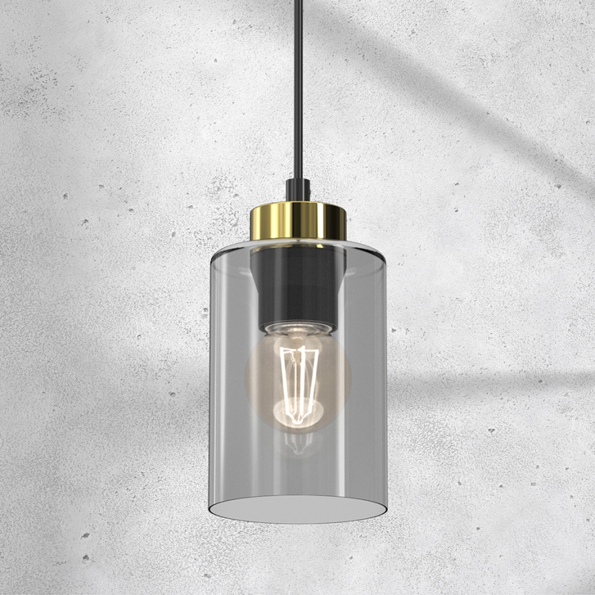 Chandelier on a string CHIC 1xE27/60W/230V black/grey
