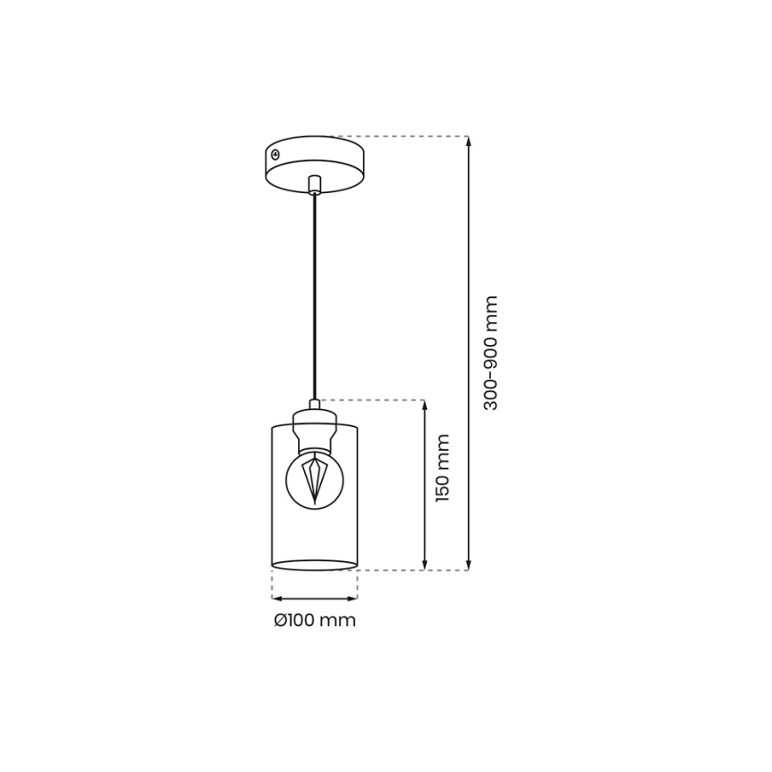 Chandelier on a string CHIC 1xE27/60W/230V black/grey