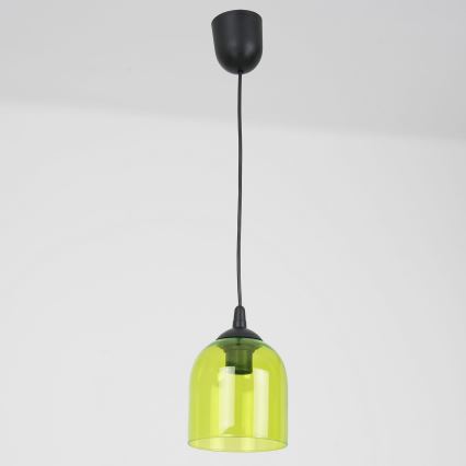 Chandelier on a string CHRIS 1xE27/60W/230V d. 11 cm green