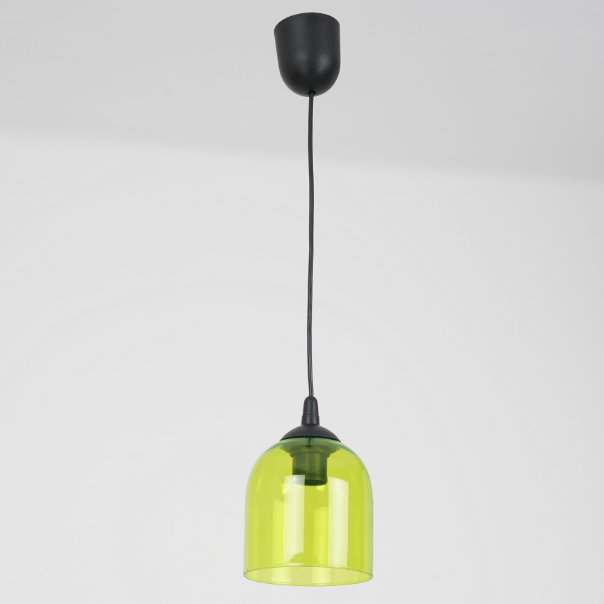 Chandelier on a string CHRIS 1xE27/60W/230V d. 11 cm green