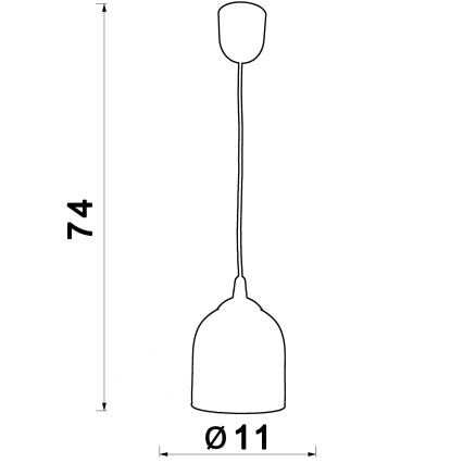 Chandelier on a string CHRIS 1xE27/60W/230V d. 11 cm green