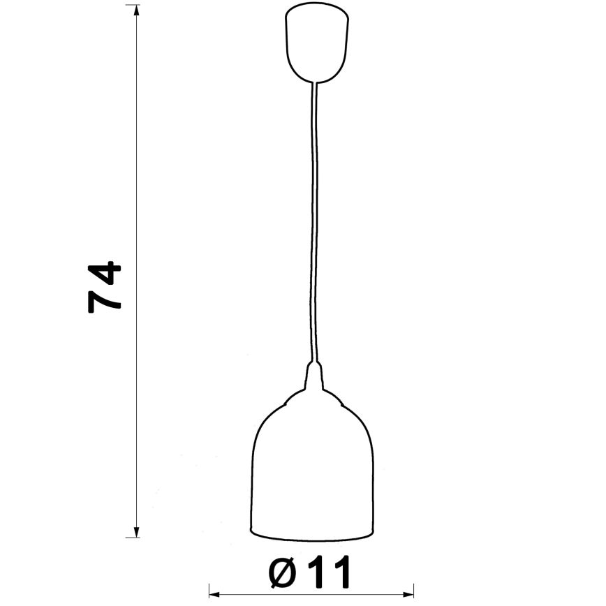 Chandelier on a string CHRIS 1xE27/60W/230V d. 11 cm green