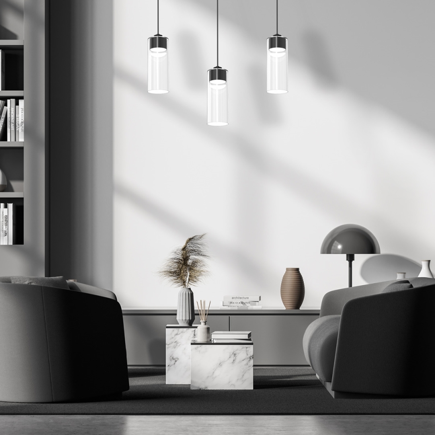 Chandelier on a string CLARISSA 3xGX53/12W/230V black
