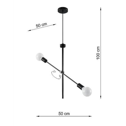 Chandelier on a string CONCEPT 2xE27/60W/230V