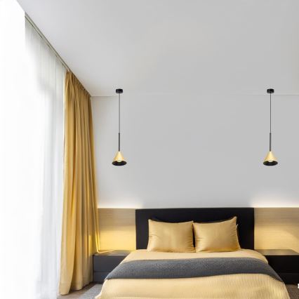 Chandelier on a string CONE 1xGU10/10W/230V gold/black