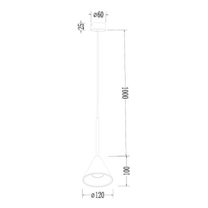 Chandelier on a string CONE 1xGU10/10W/230V gold/black