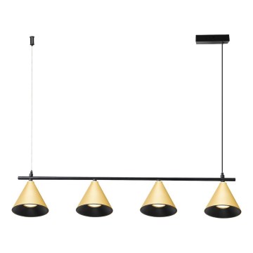 Chandelier on a string CONE 4xGU10/10W/230V gold/black