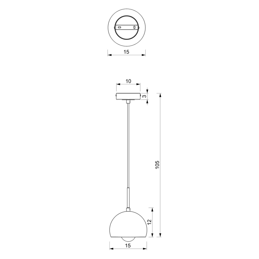 Chandelier on a string COOL 1xE27/60W/230V