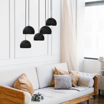 Chandelier on a string COOL 5xE27/60W/230V black