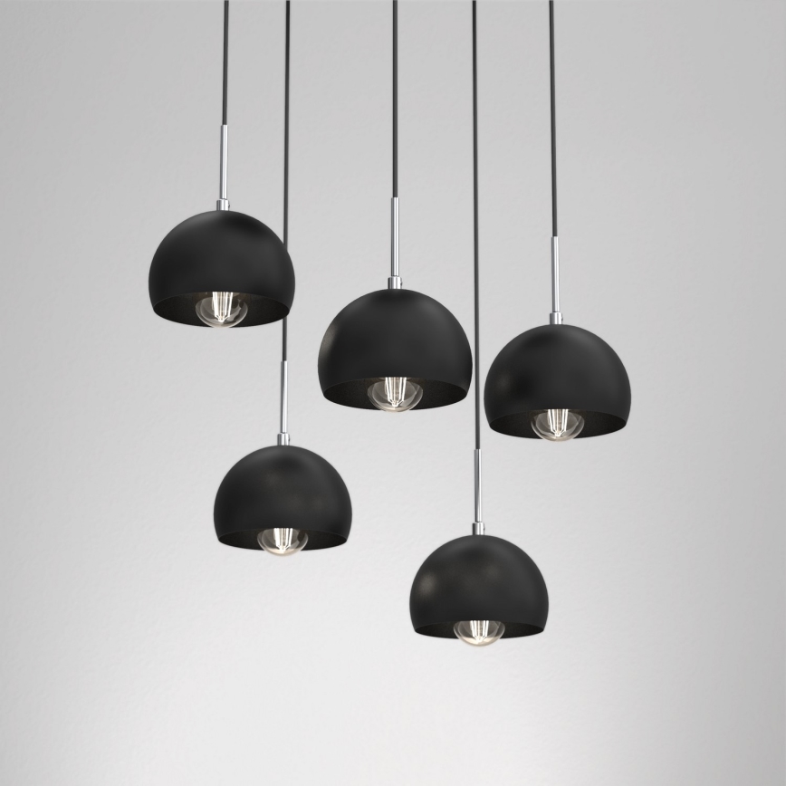Chandelier on a string COOL 5xE27/60W/230V black