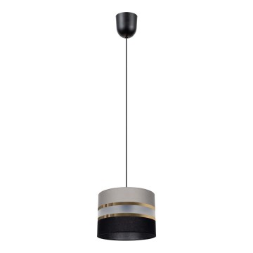 Chandelier on a string CORAL 1xE27/60W/230V black/grey