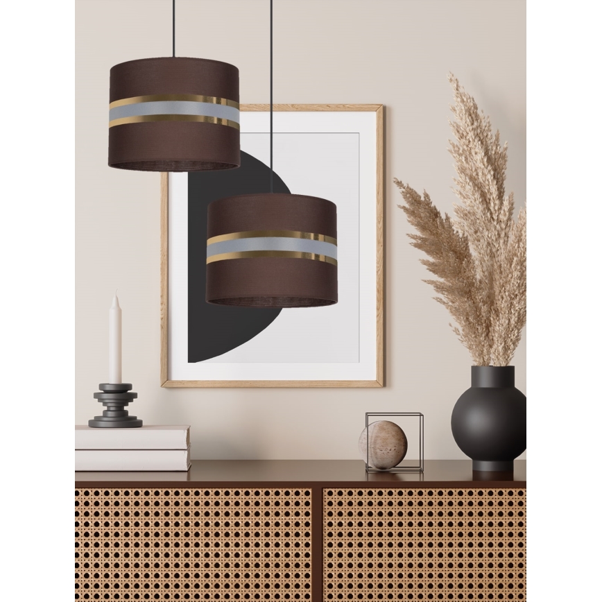 Chandelier on a string CORAL 1xE27/60W/230V d. 20 cm brown