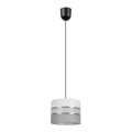 Chandelier on a string CORAL 1xE27/60W/230V d. 20 cm white/grey