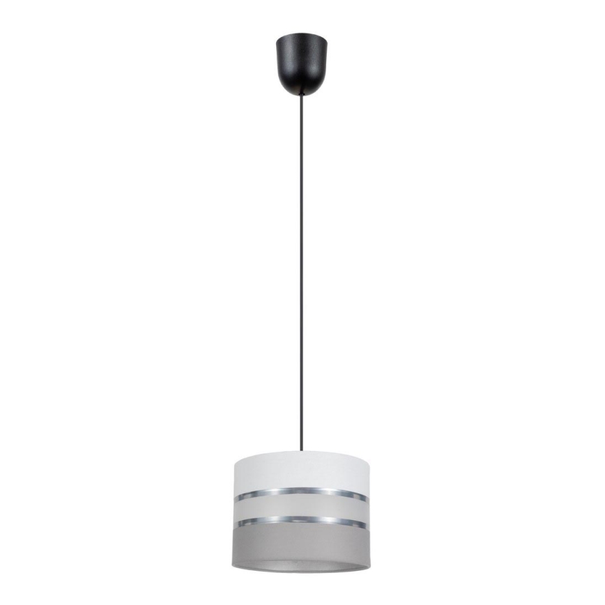 Chandelier on a string CORAL 1xE27/60W/230V d. 20 cm white/grey