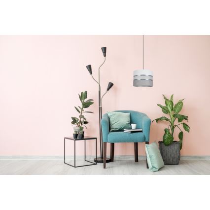 Chandelier on a string CORAL 1xE27/60W/230V d. 20 cm white/grey