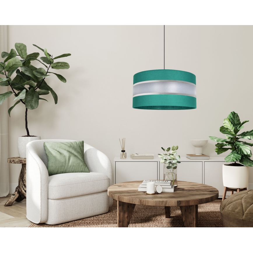 Chandelier on a string CORAL 1xE27/60W/230V d. 40 cm green