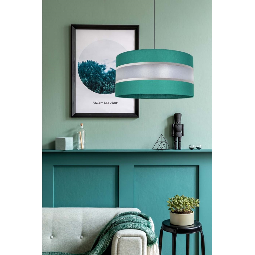 Chandelier on a string CORAL 1xE27/60W/230V d. 40 cm green
