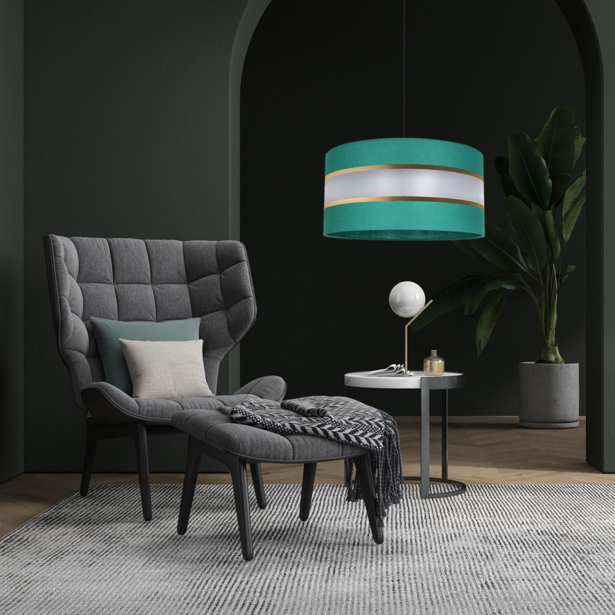 Chandelier on a string CORAL 1xE27/60W/230V d. 40 cm green