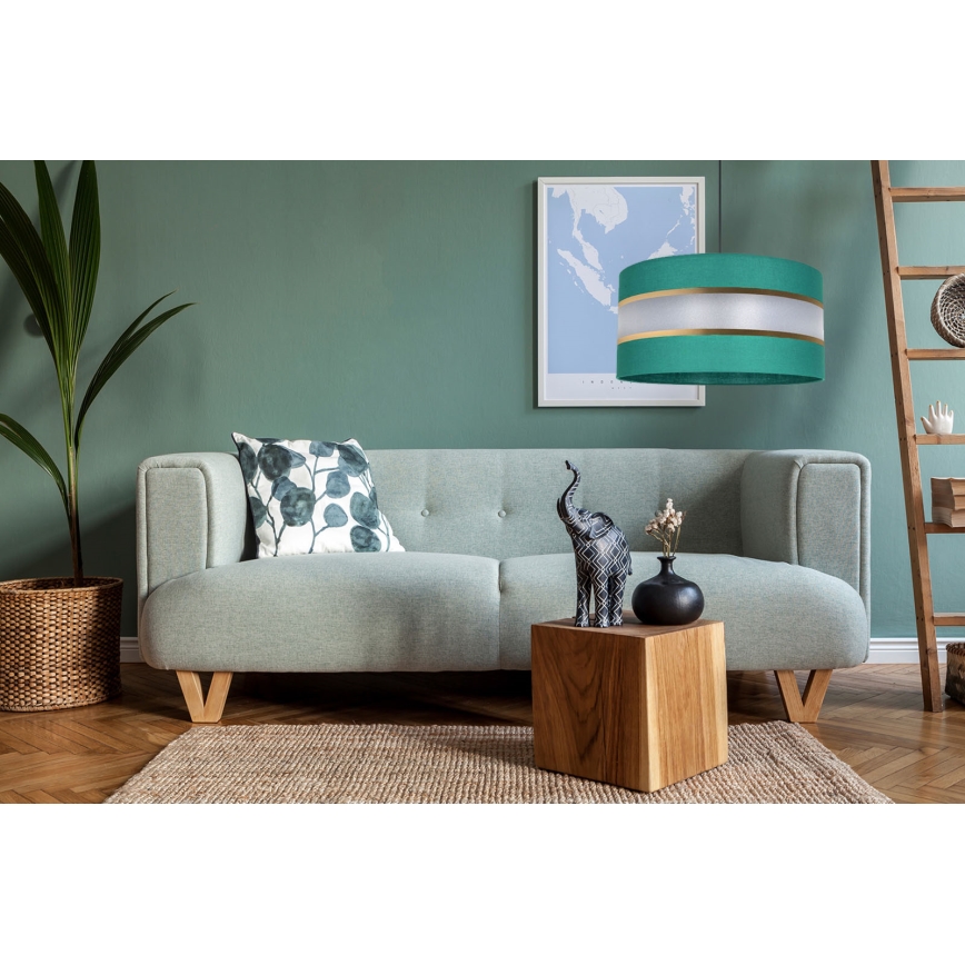 Chandelier on a string CORAL 1xE27/60W/230V d. 40 cm green