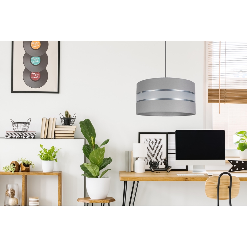 Chandelier on a string CORAL 1xE27/60W/230V d. 40 cm grey