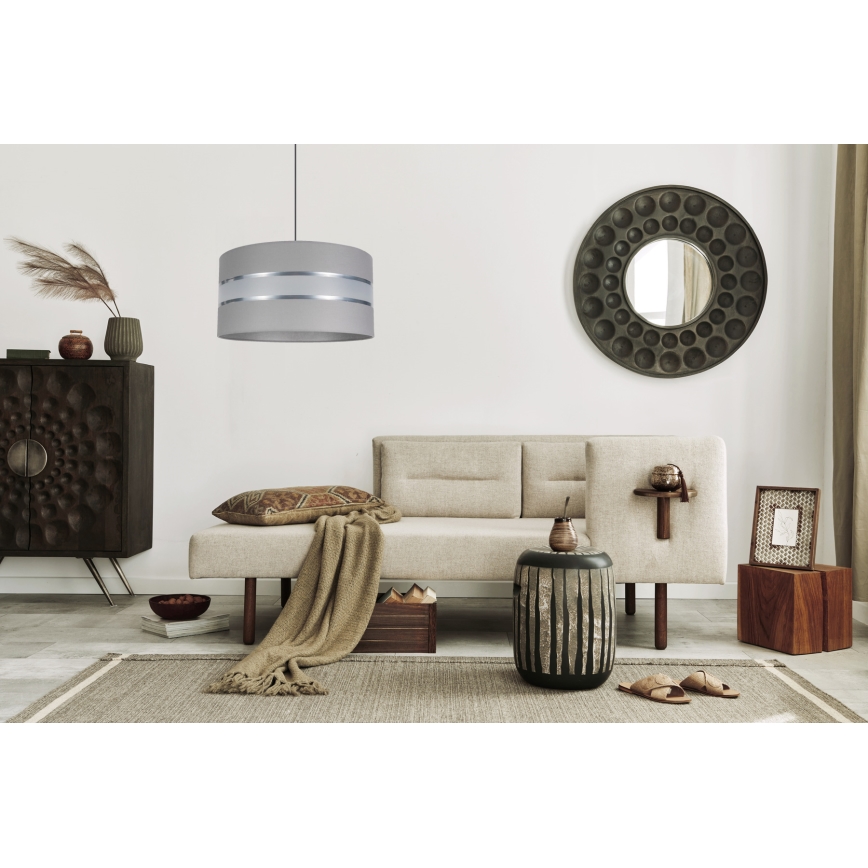 Chandelier on a string CORAL 1xE27/60W/230V d. 40 cm grey