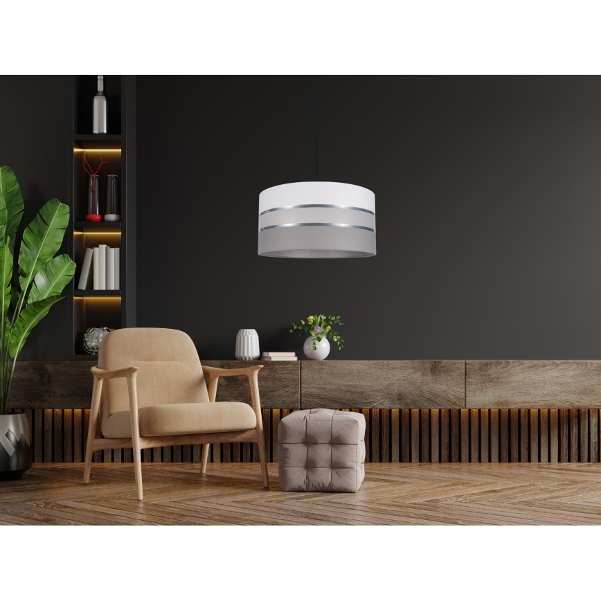 Chandelier on a string CORAL 1xE27/60W/230V d. 40 cm white/grey