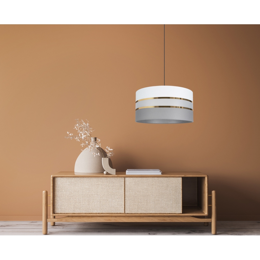 Chandelier on a string CORAL 1xE27/60W/230V d. 40 cm white/grey