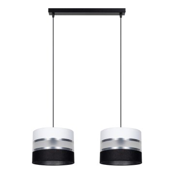 Chandelier on a string CORAL 2xE27/60W/230V black and white