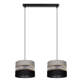 Chandelier on a string CORAL 2xE27/60W/230V black/grey