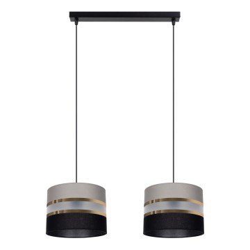 Chandelier on a string CORAL 2xE27/60W/230V black/grey