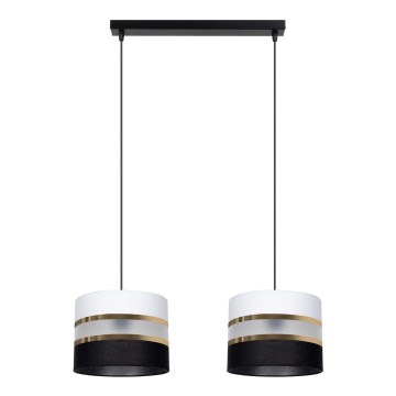 Chandelier on a string CORAL 2xE27/60W/230V black/white