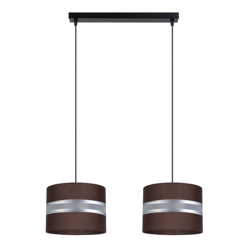 Chandelier on a string CORAL 2xE27/60W/230V brown