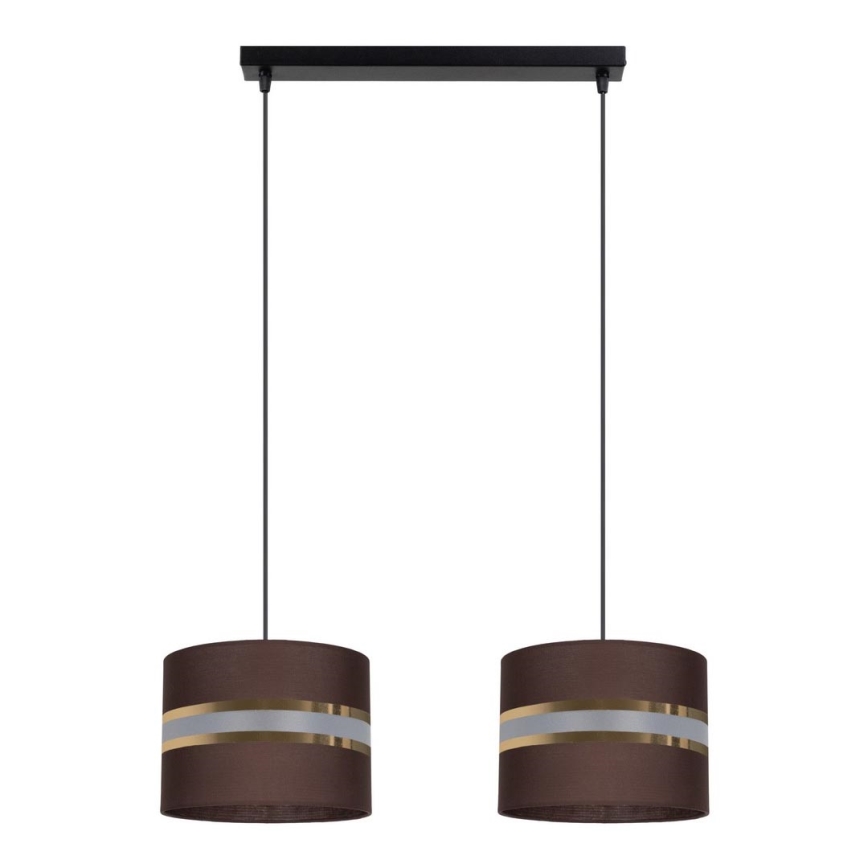 Chandelier on a string CORAL 2xE27/60W/230V brown